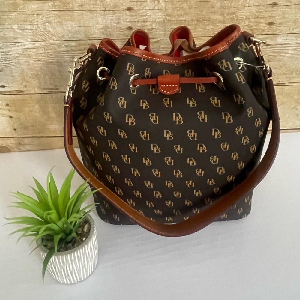 Dooney & Bourke Bucket Bag, Gretta Drawstring Color: Brown - Picture 2 of 11